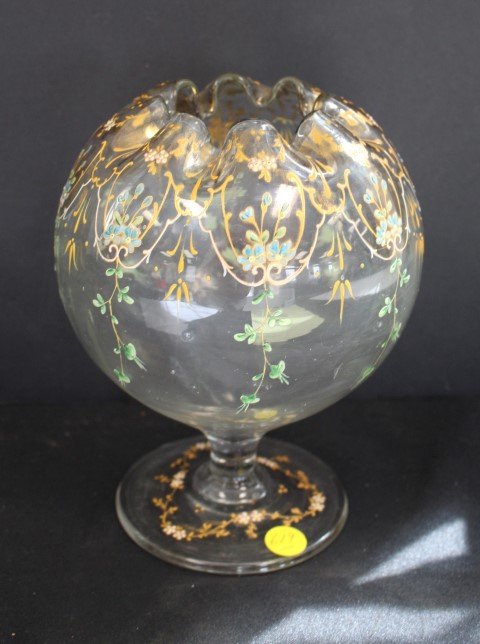 Victorian Enameled Rose Bowl on Pedestal (1 of 4)
