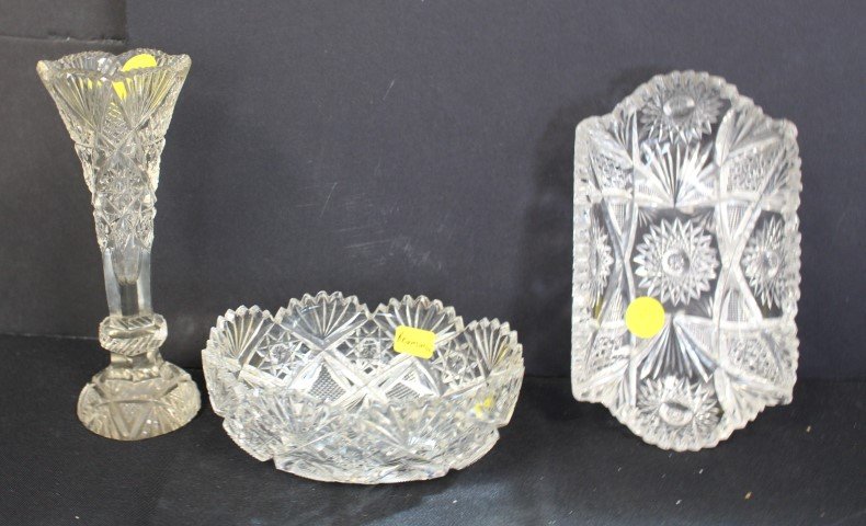 American Brilliant Three(3) Piece Cut Glass Grouping (1 of 5)