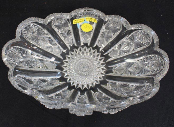 Rare Blowout Cut Glass Bowl Panel Variation Pattern (1 of 4)