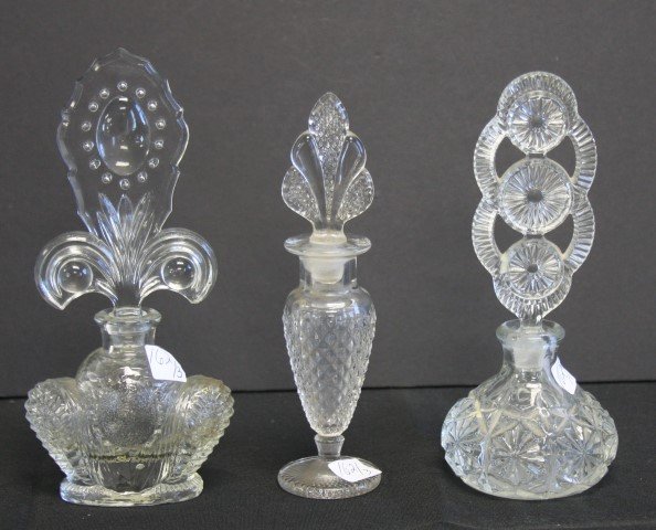 3 Assorted Glass Perfume bottles with Stoppers (1 of 5)