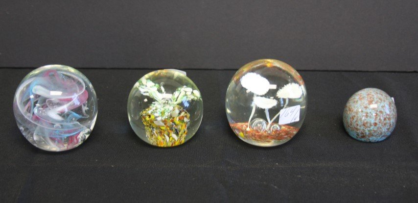 4 Assorted Art Glass Paperweights (1 of 4)