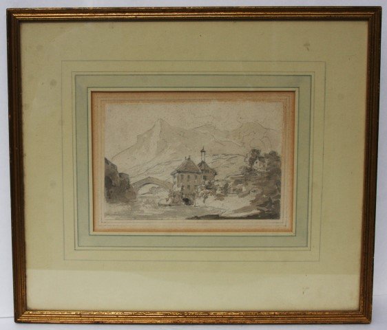 Sir George H. Beaumont; 18thC. English Wash Drawing (1 of 3)