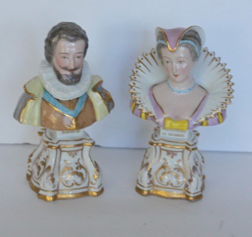 Pair of 19thC. French Porcelain Busts (1 of 6)