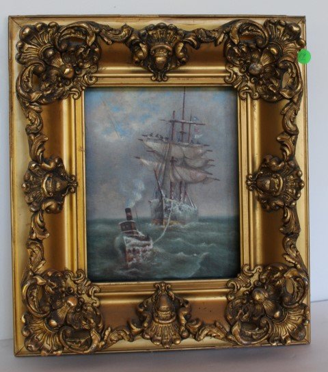 19thC. American Oil Seascape (1 of 7)