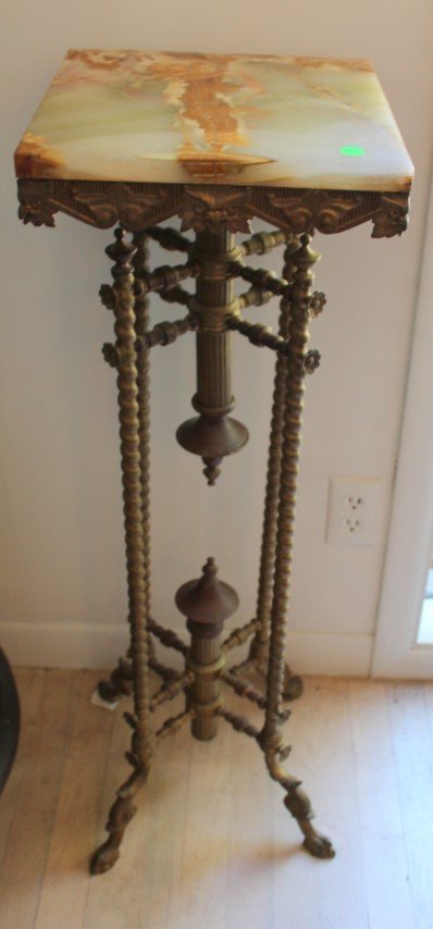 Victorian Brass and Onyx Plant Stand (1 of 5)