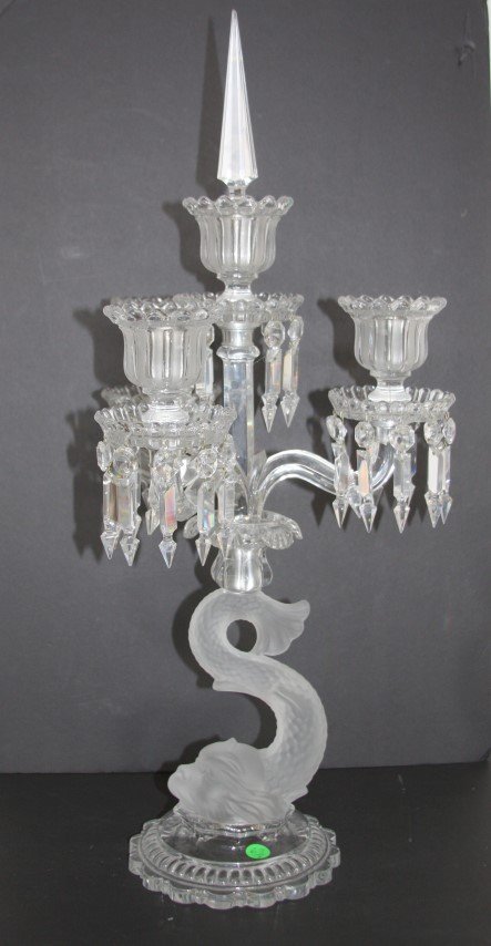 Baccarat Glass Three(3) Arm Candleabra (1 of 8)