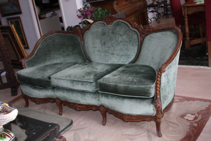 French Victorian Walnut Cameo Back Sofa (1 of 6)