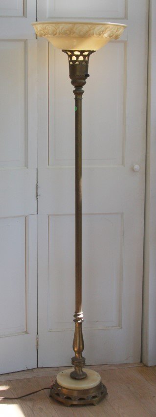 Art Deco Bronzed Torchere Lamp (1 of 4)