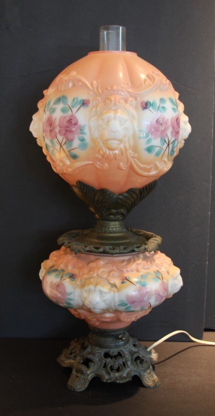 Victorian Blown Out Glass GWTW Lamp (1 of 5)