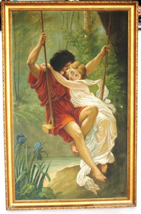 A. Cortez; 19thC. Oil Painting Signed (1 of 7)