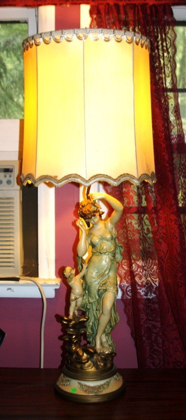 Victorian Spelter Figural Lamp (1 of 8)
