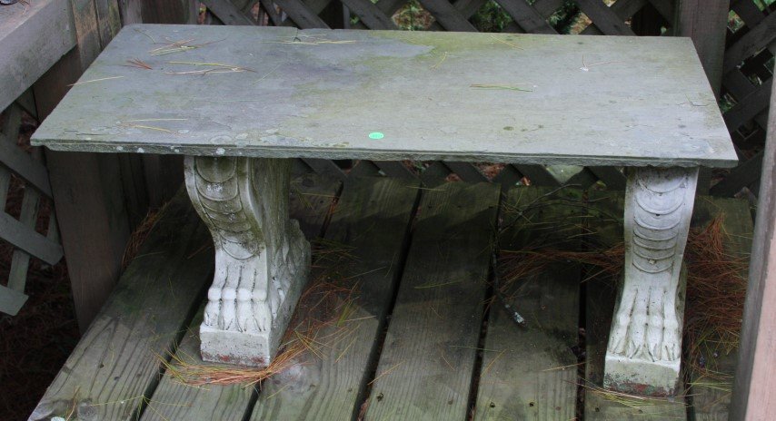 Outdoor Garden Bench Slate Top (1 of 3)