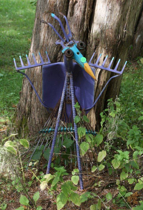 Outdoor Whimsical Bird Garden Sculpture (1 of 4)