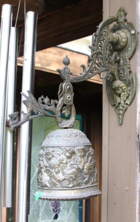 Ornate Brass Outdoor Bell (1 of 5)