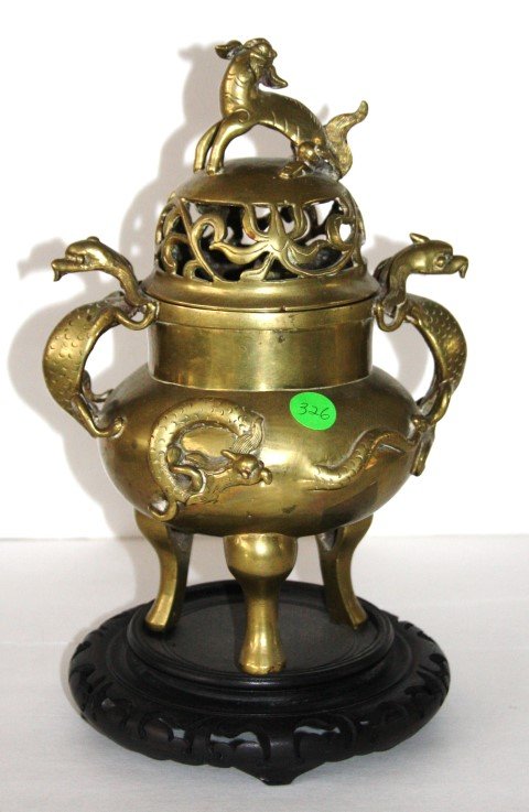 Bronze Oriental Incense Burner (1 of 5)