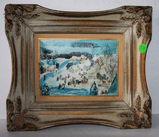 Charles Cobelle, signed French Oil Winter Scene (1 of 5)