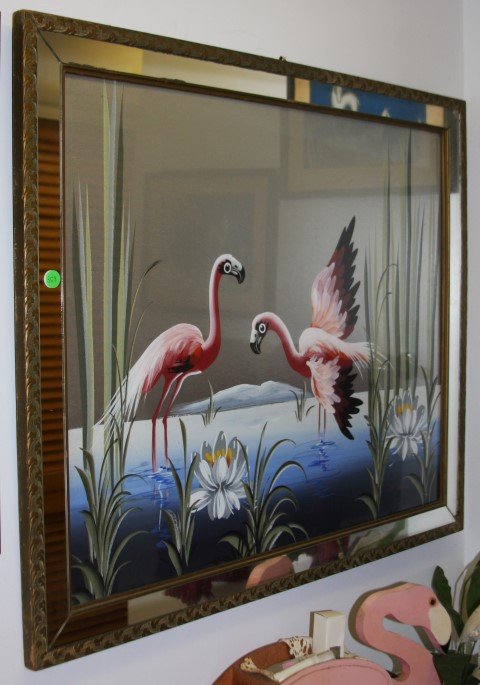 Pink Flamingo Slkscreen signed M. Devoe (1 of 4)