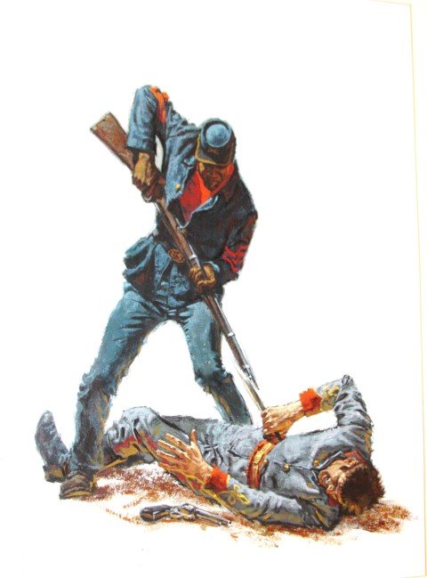 Illustration Art Jerry Mundis, Civil War Scene: Jerry Mundis, The Long Tattoo by Eric Corder 1968, image 16 x 11 in.