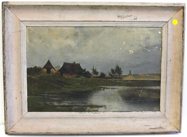 L. Habermeyer;  o/b, Cottages Near Pond (1 of 4)