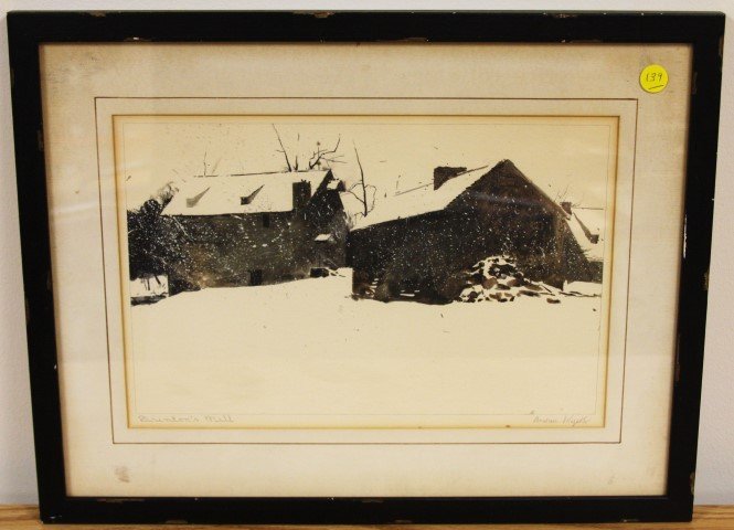 Andrew Wyeth(attributed to); Color Print Signed (1 of 5)