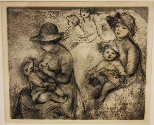 Pierre Auguste Renoir(attributed) Framed Etching (1 of 4)
