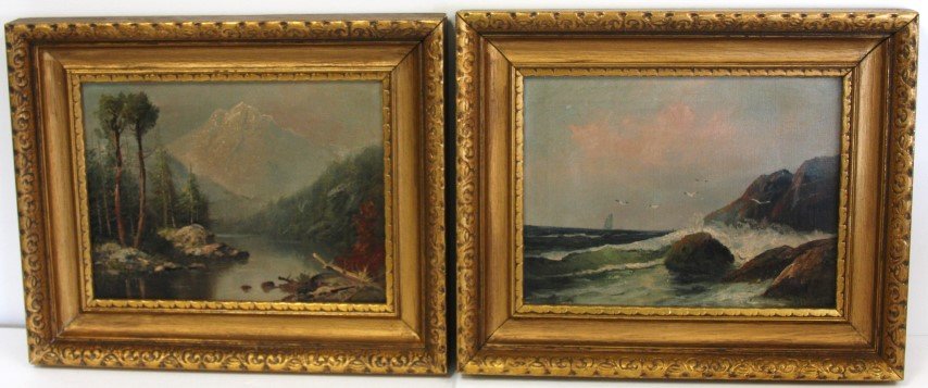 D.A. Fisher; Pair of American Oil Paintings Signed (1 of 6)