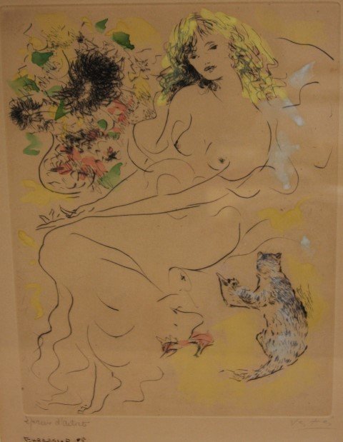 Marcel Vertes; Colored Etching Signed (1 of 6)