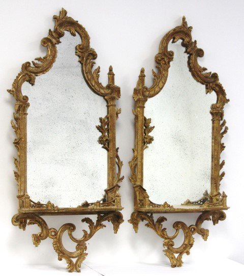 Pair of 20thC. French Gilt Wood Mirrors (1 of 6)