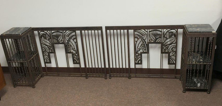Edgar Brandt(attributed to); Art Deco Iron and Marble (1 of 4)