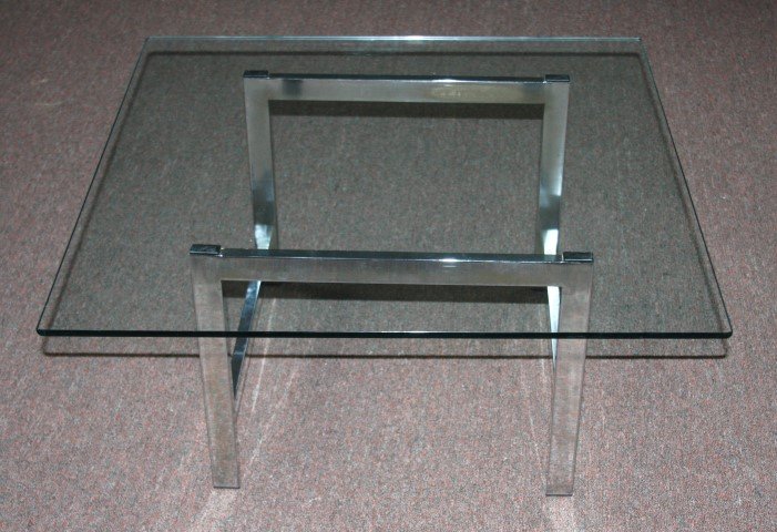 Mies Van Der Rohe Chrome and Glass Side Table (1 of 4)