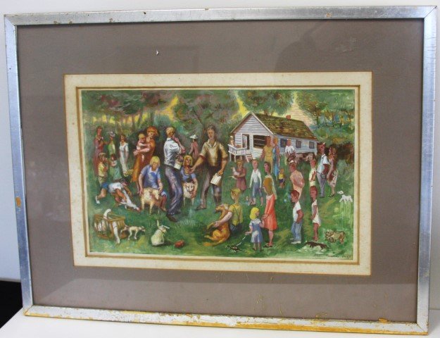 Allen Hermes; 20thC. American Gouache Signed (1 of 6)