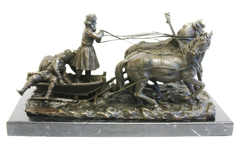 Bronze Russian Troika signed (1 of 5)