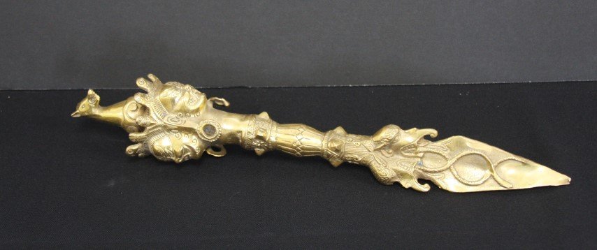 Brass Tibetan Ceremonial Dagger (1 of 3)