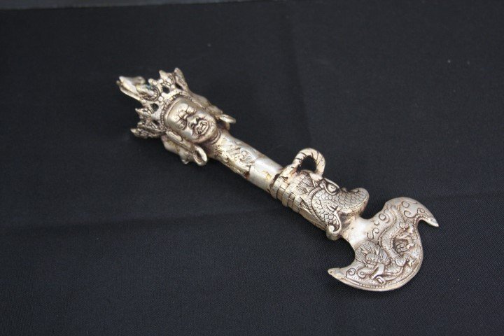 Silvered Bronze Tibetan Dagger (1 of 3)