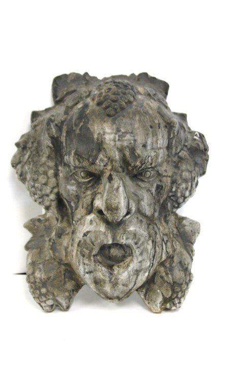 Concrete Bacchus Head Garden Wall Plaque (1 of 2)