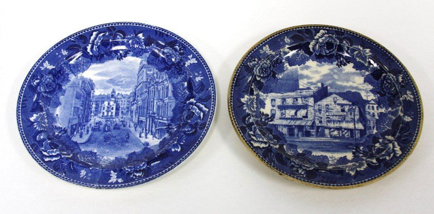 Two(2) Wedgewood Flow Blue Porcelain Plates (1 of 5)