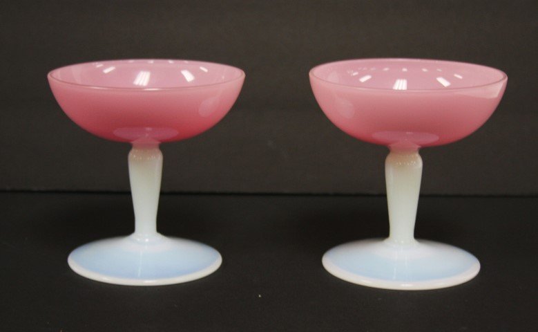 Pair of Steuben Rosaline Glass Sherberts (1 of 3)