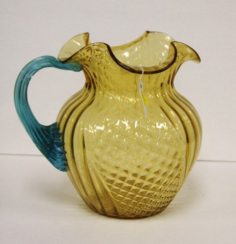 Victorian Amber Glass Water Pitcher (1 of 4)