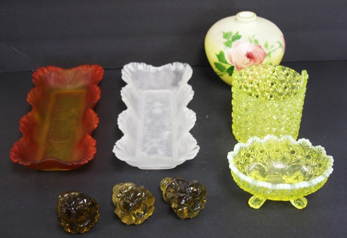 Estate Glass Grouping 8 pc., misc vairiety (1 of 4)