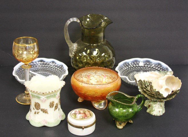 Estate Glass Grouping 9 pc., misc. variety (1 of 4)