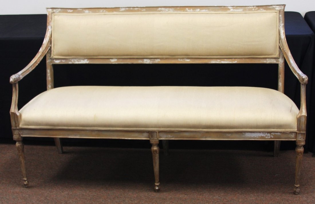 French Provencal Upholstered Settee (1 of 6)