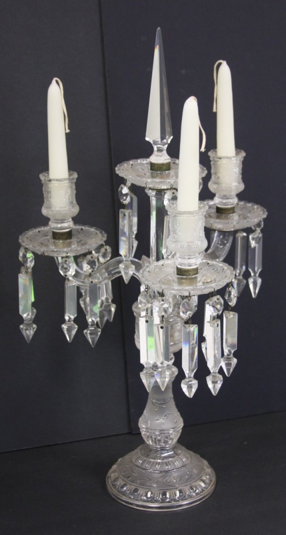 Baccarat Three(3) Arm Glass Candelabra (1 of 5)