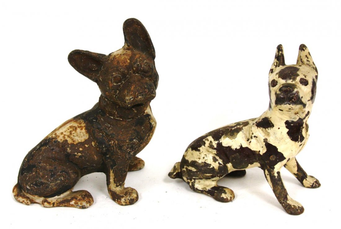 Two(2) Painted Cast Iron Terrier Doorstops (1 of 5)