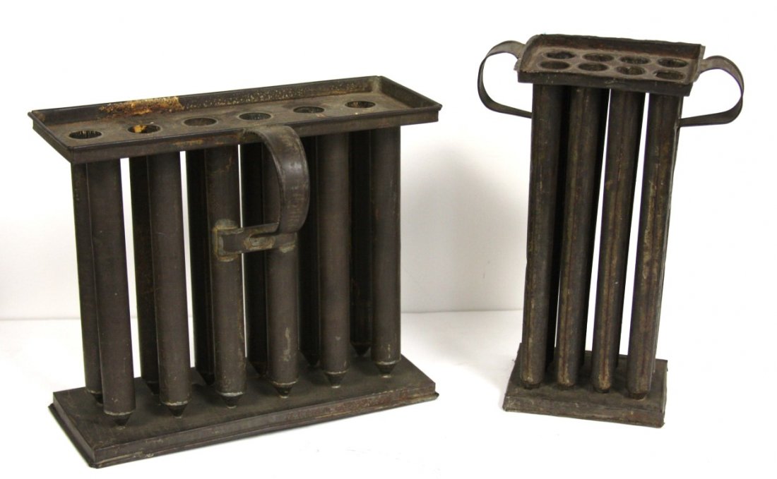 Two(2) Early Tin Candle Molds (1 of 5)