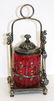 Victorian Cranberry Glass and Silverplate Pickle Caster