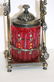 Victorian Cranberry Glass and Silverplate Pickle Caster - 2