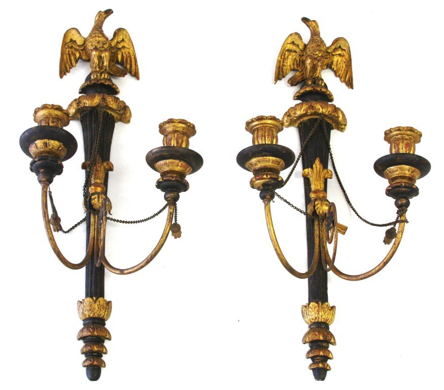 Pair of Regency Gilt and Carved Wood Eagle Sconces (1 of 7)