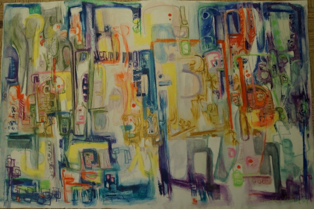 Charles Keller; 20thC. American Modernist Crayon Signed (1 of 7)