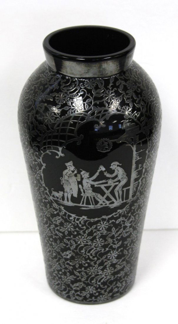 Silver Overlay Onyx Glass Vase (1 of 5)
