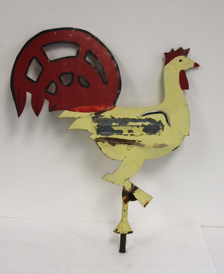 Painted Folk Art Rooster Weathervane (1 of 3)